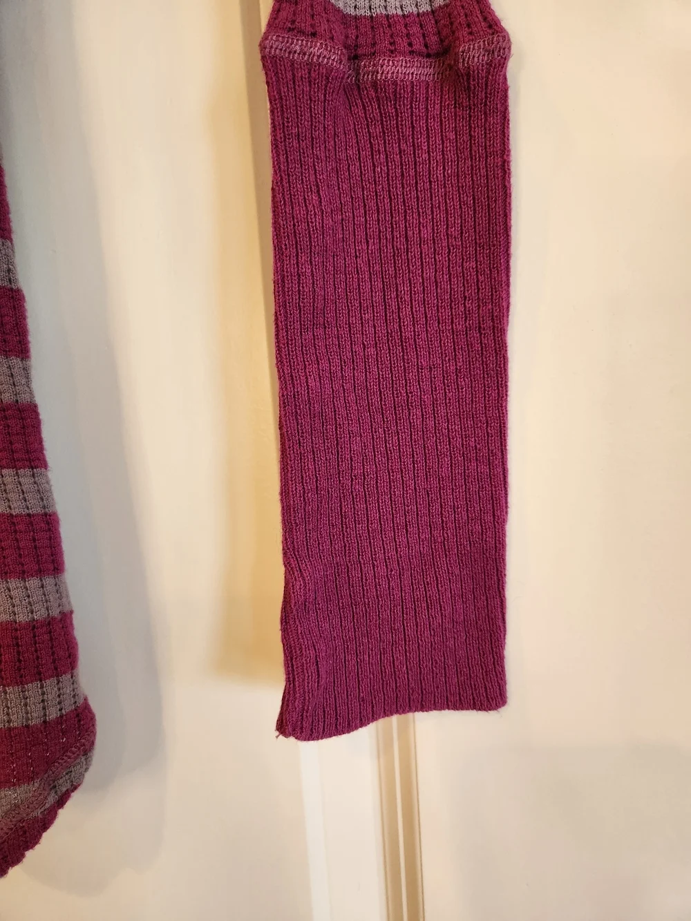 Vintage Free People Magenta/Gray Stripe Hoodie/Henley Size S 90's Bella Swan Y2K